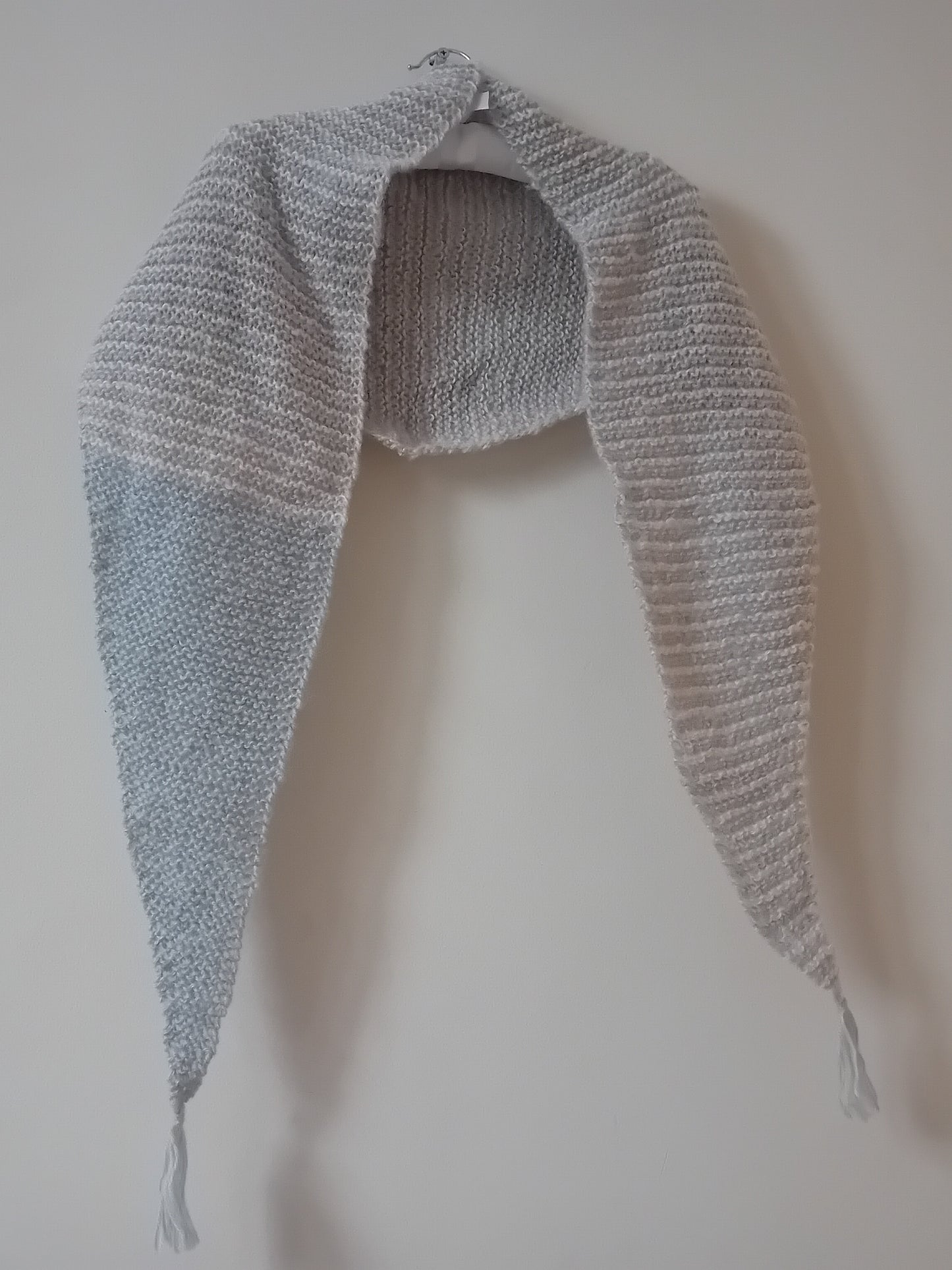 Triangle woolen scarf // gray and beige // LIMITED EDITION