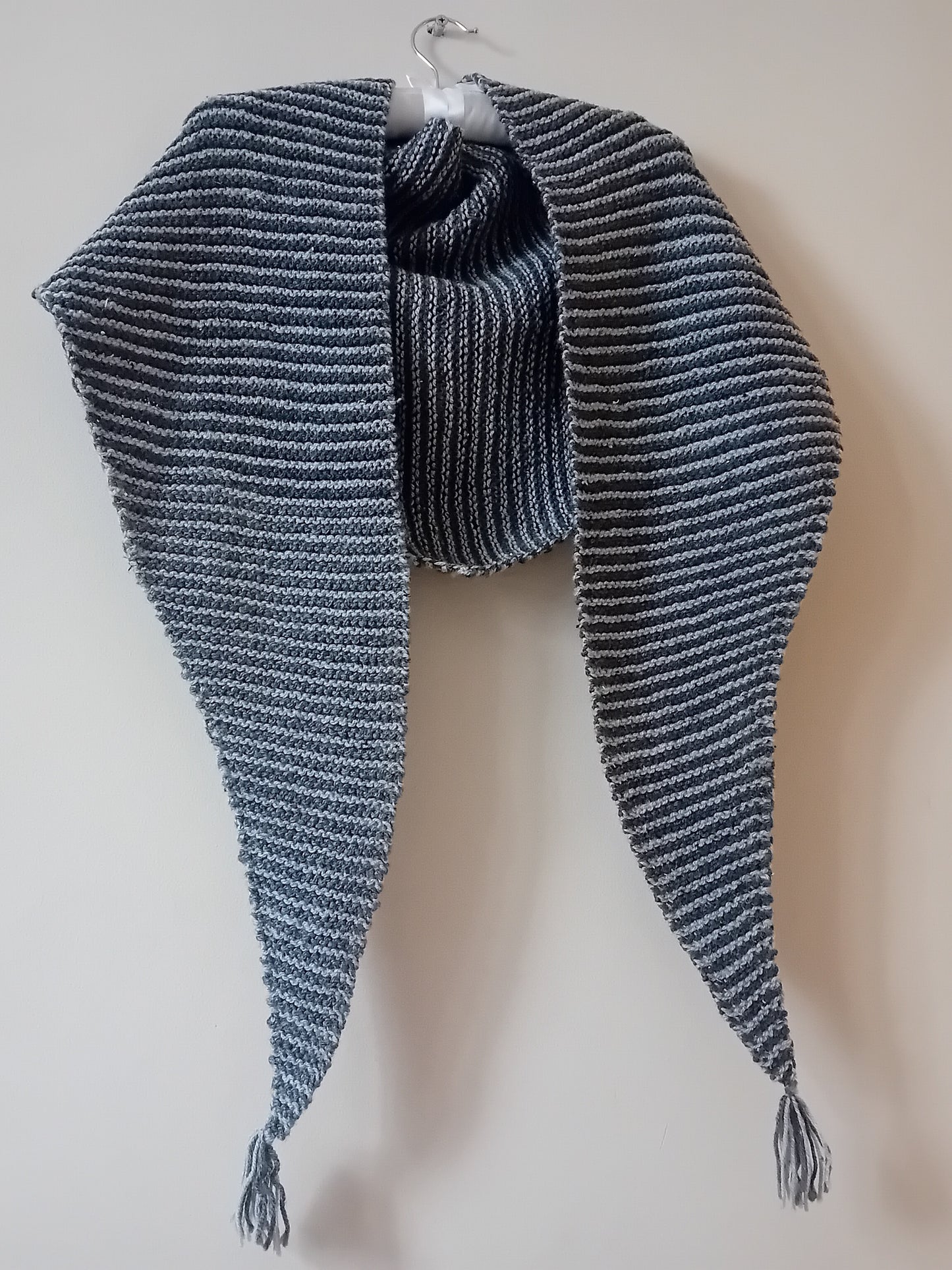 Luxury gray striped scarf // soft shawl // LIMITED EDITION