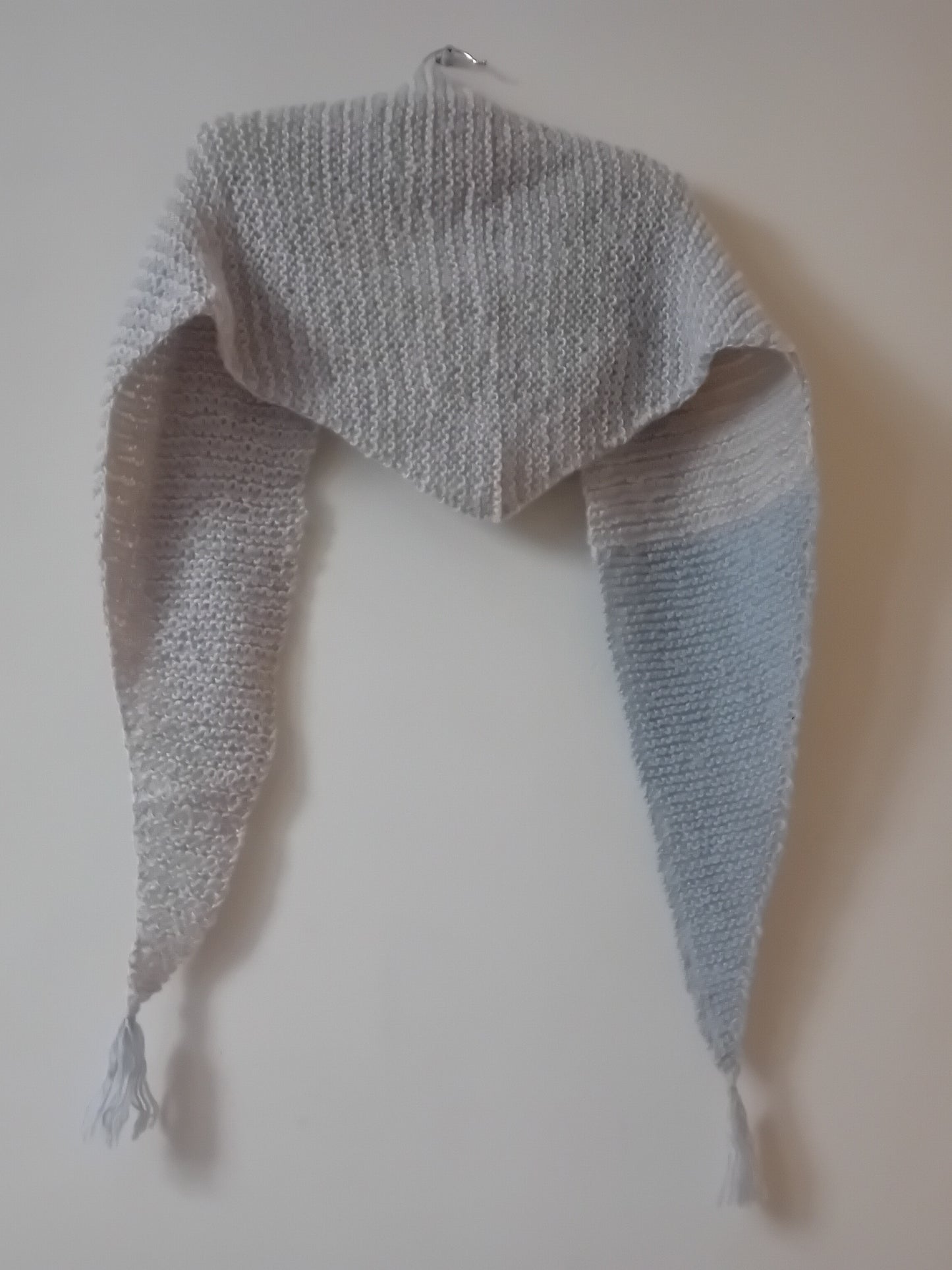 Triangle woolen scarf // gray and beige // LIMITED EDITION