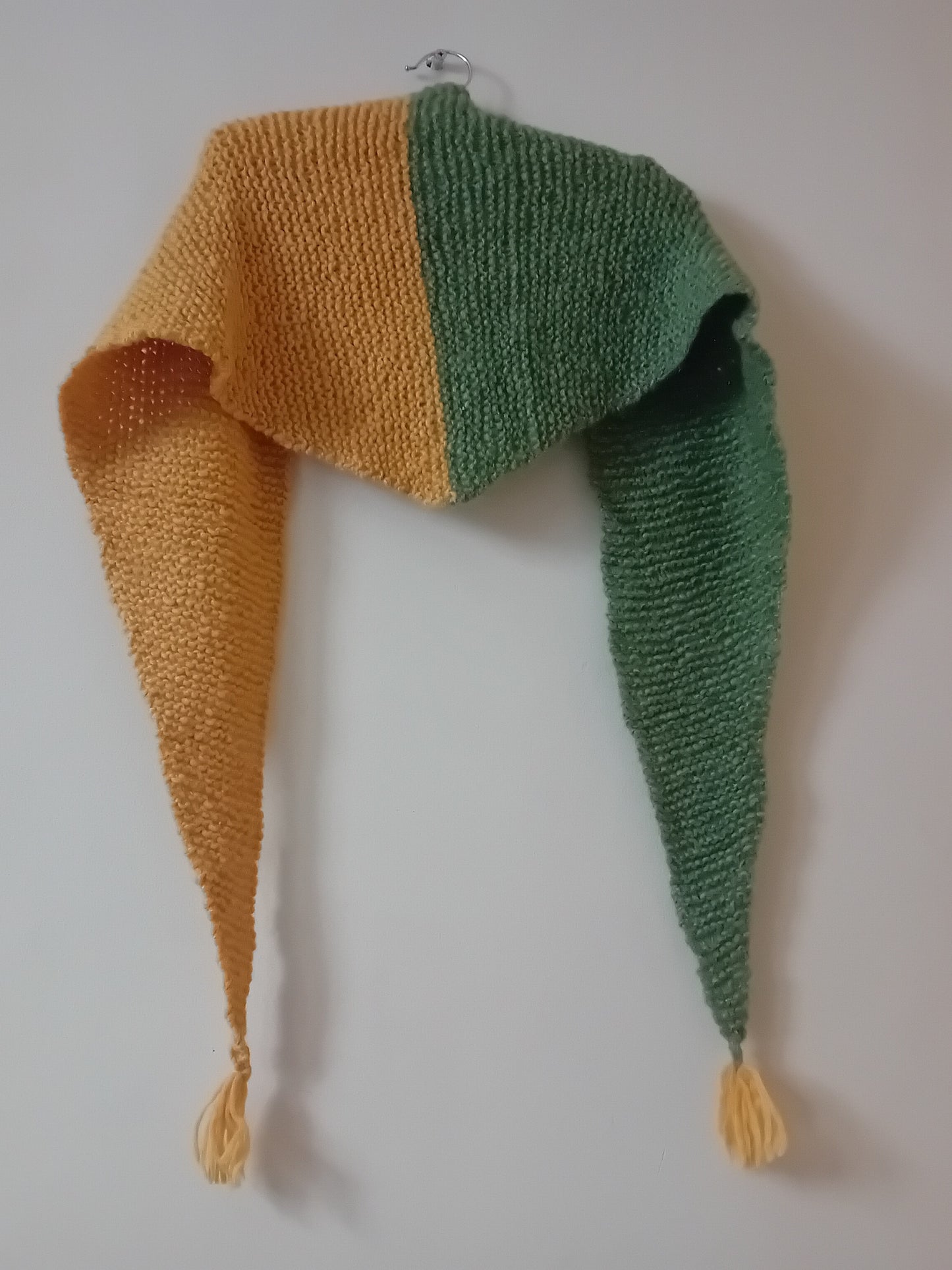 Luxury triangle scarf // green and orange shawl // LIMITED EDITION