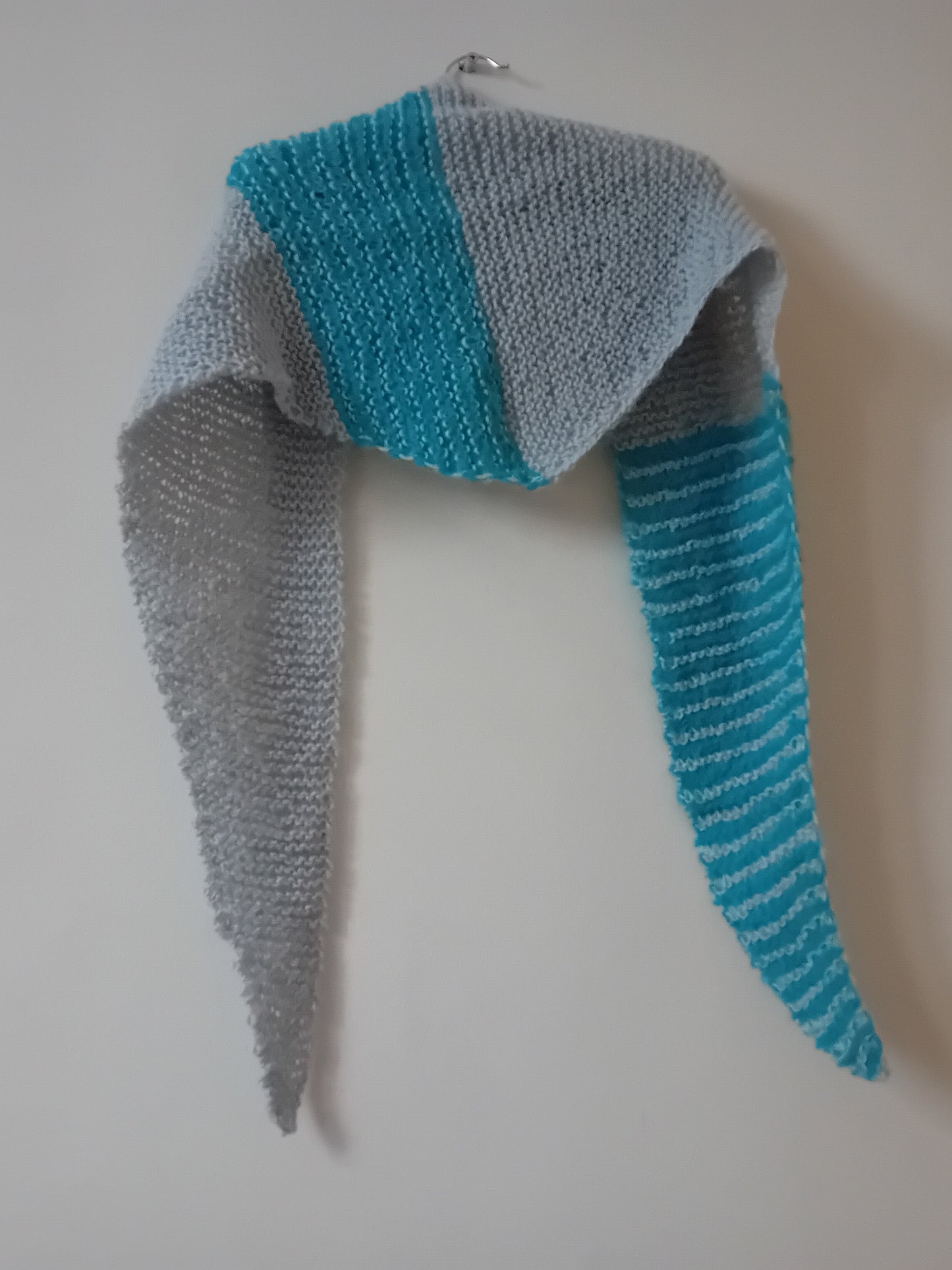 Woolen triangle scarf // two toned // blue and gray // LIMITED EDITION