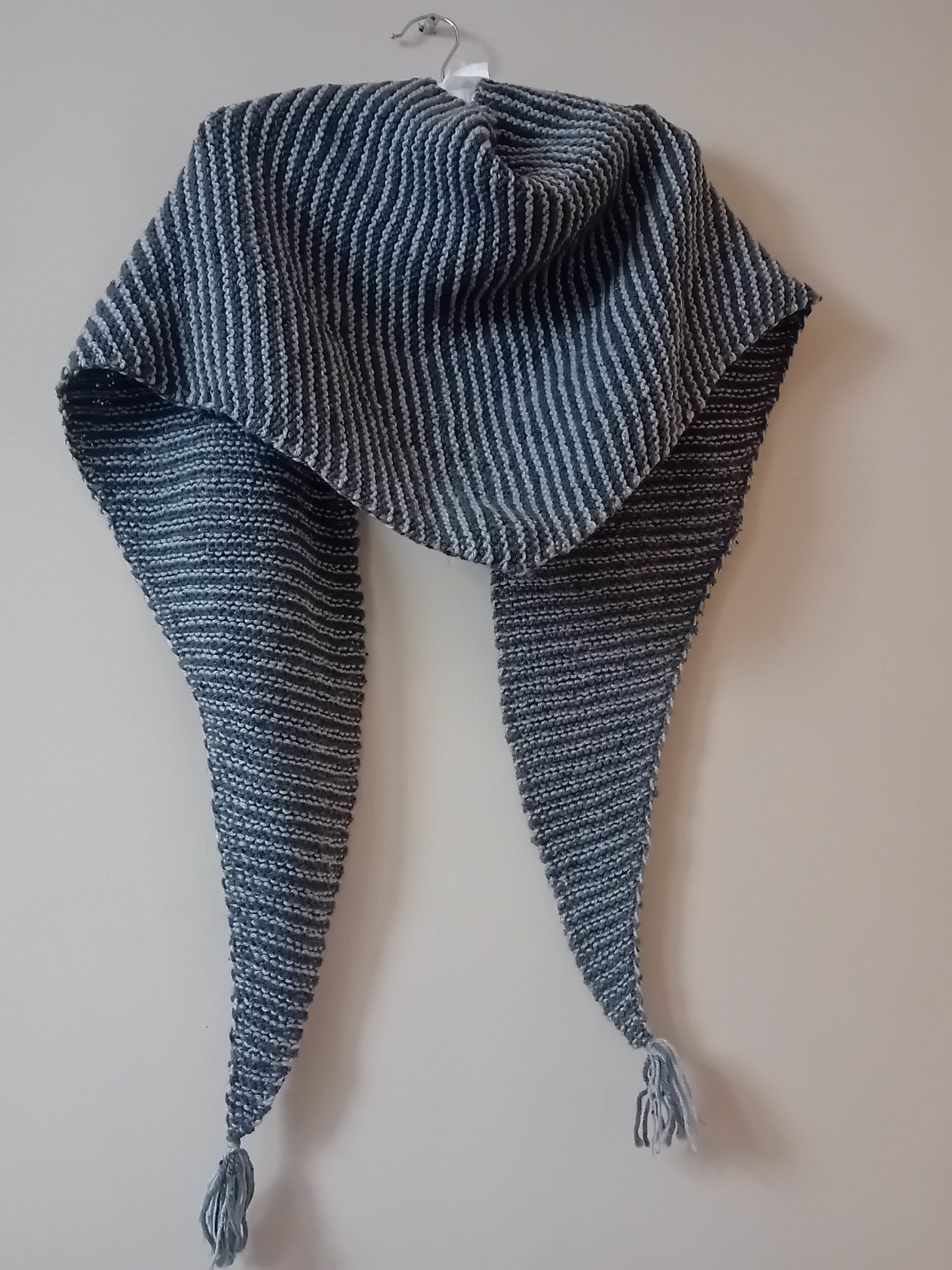 Luxury gray striped scarf // soft shawl // LIMITED EDITION