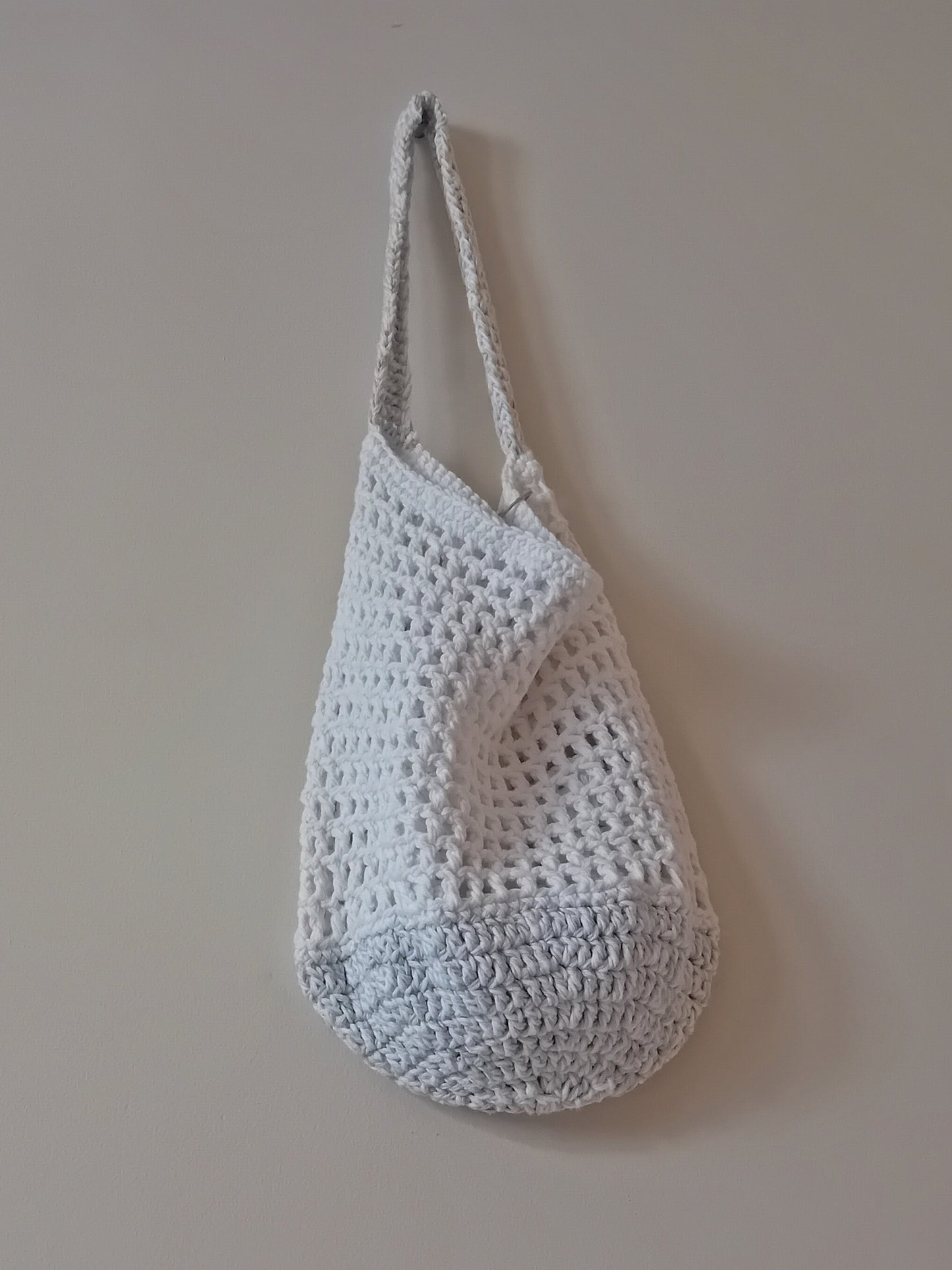 hand knitted tote bag // 100% cotton