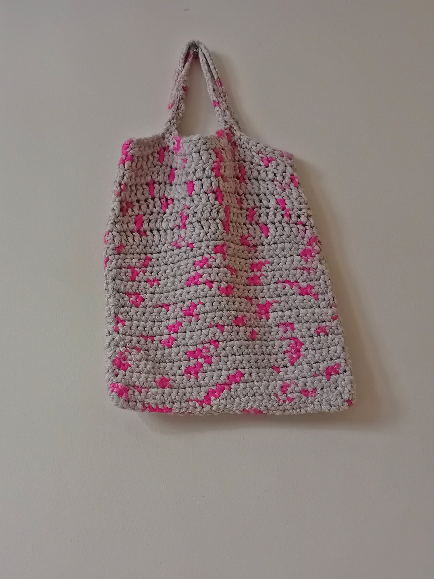 Hand knitted tote bag // soft wool blend