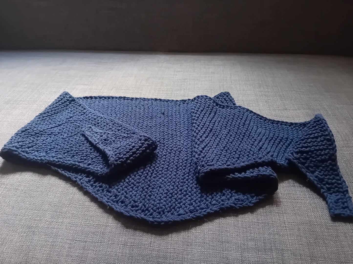 Cotton blue scarf // triangle shawl // LIMITED EDITION