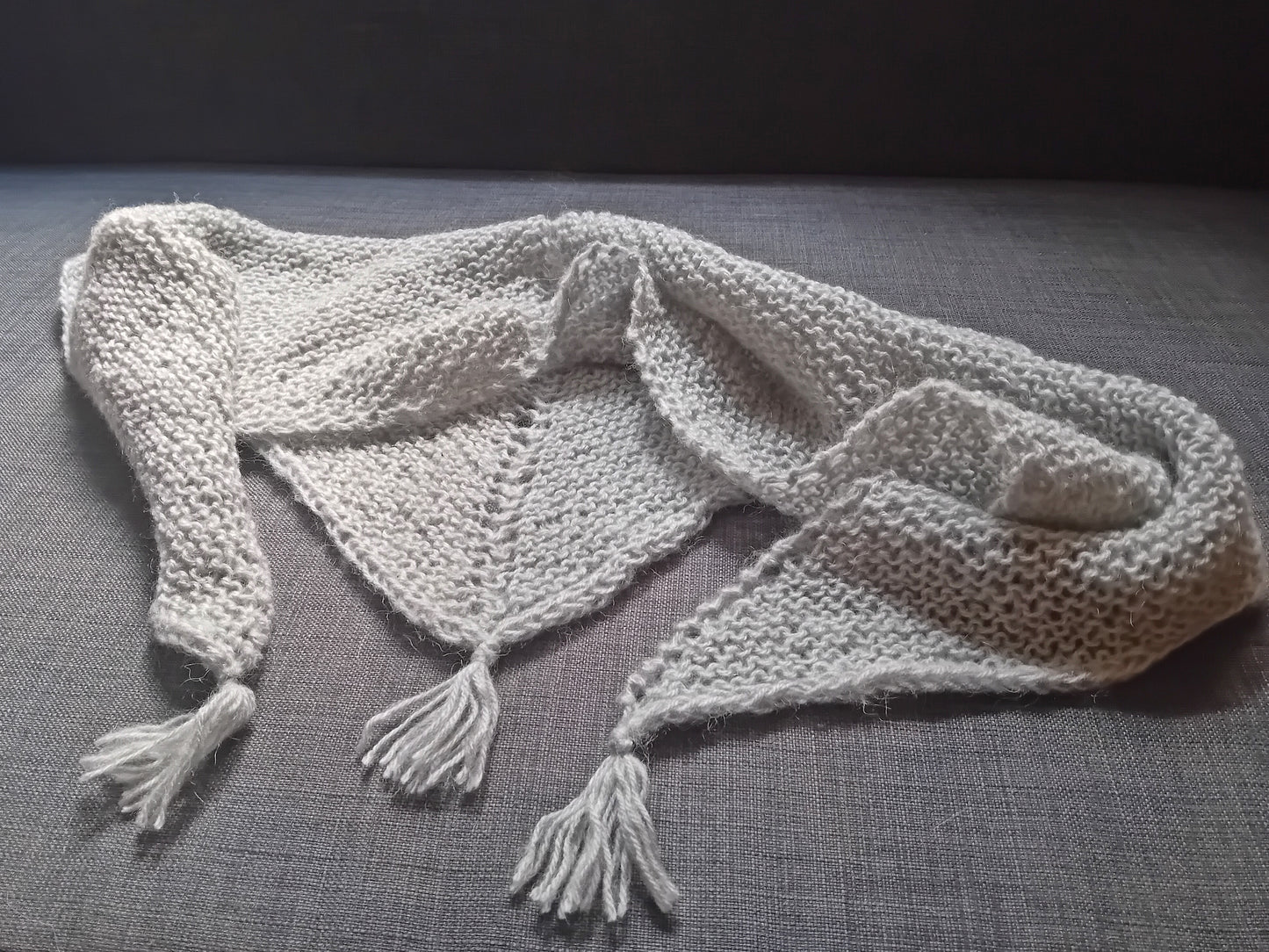 luxury wool triangle scarf // gray wool // LIMITED EDITION