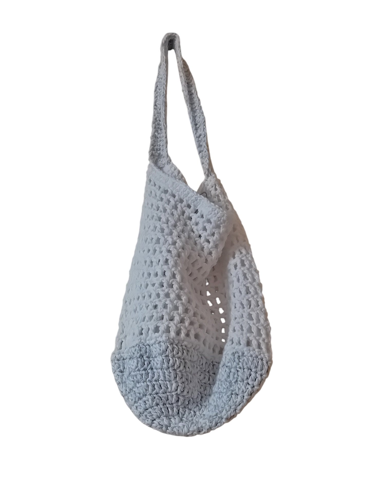 hand knitted tote bag // 100% cotton