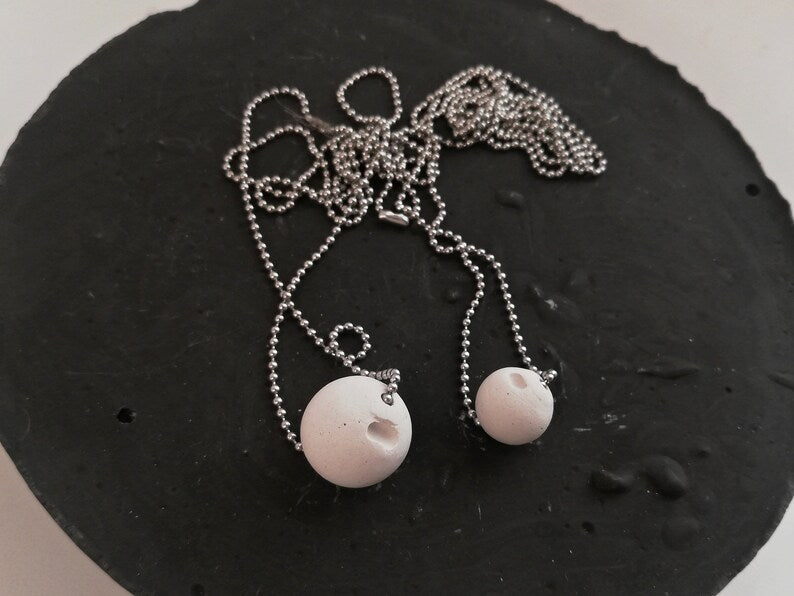Concrete pendant // ball chain //