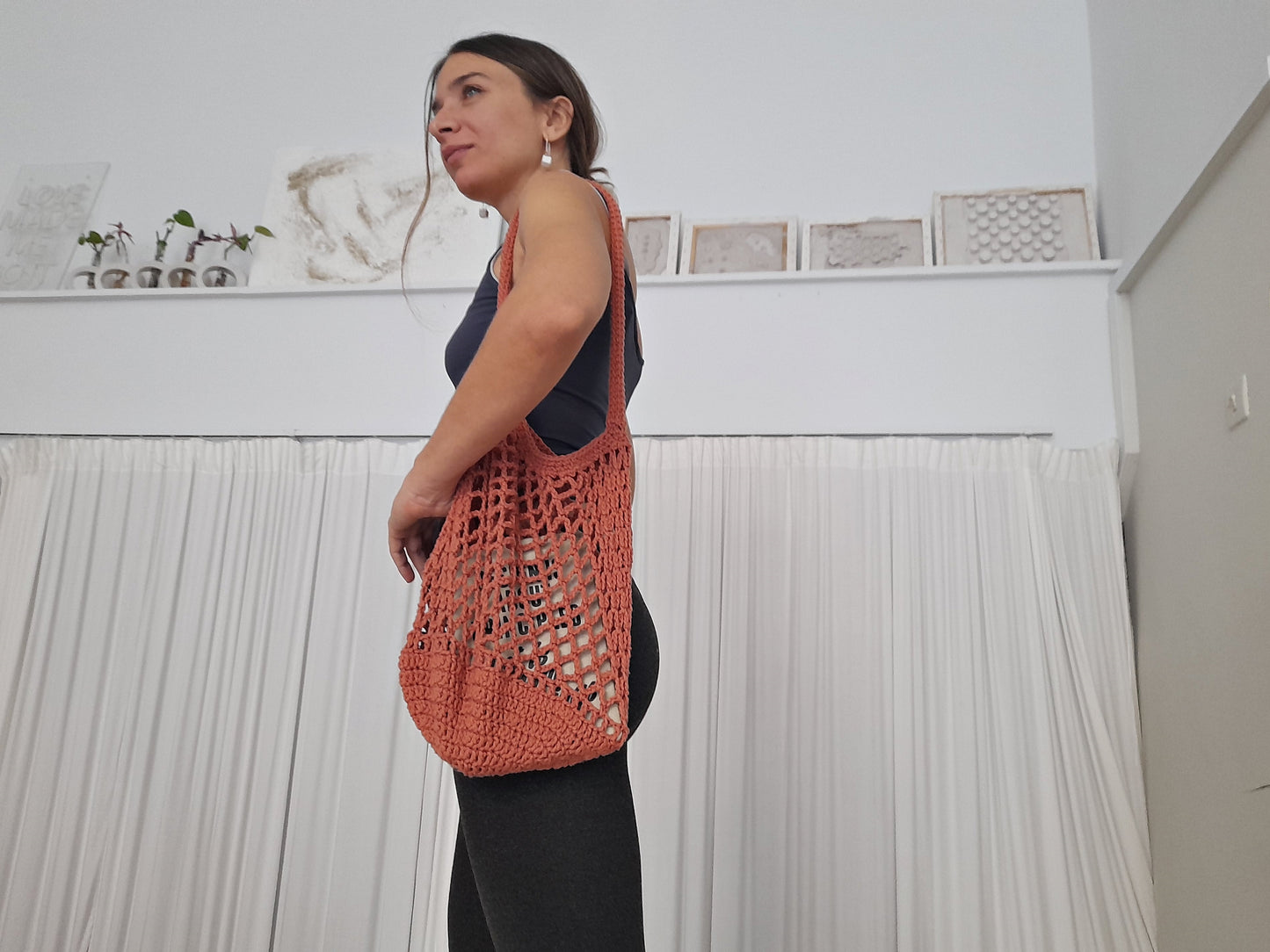 100 % handmade tote bag // market bag // knit by mum- LIMITED EDTION