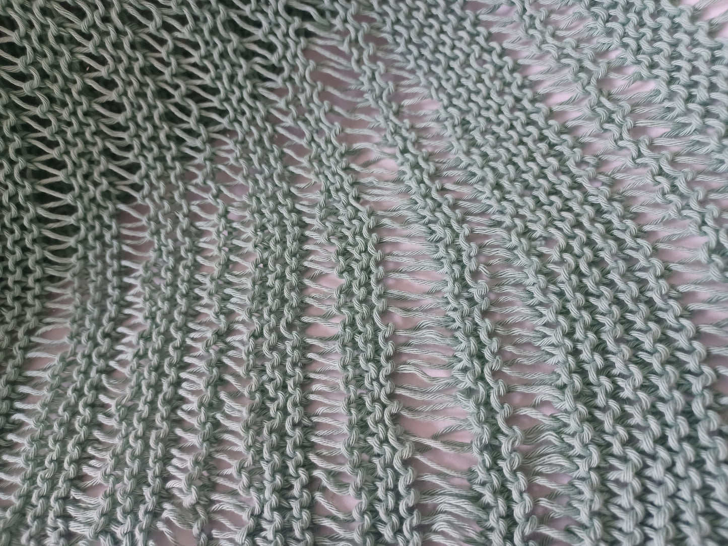 Cotton knit poncho // triangle wrap // loose scarf // knit by mum // LIMITED EDITION