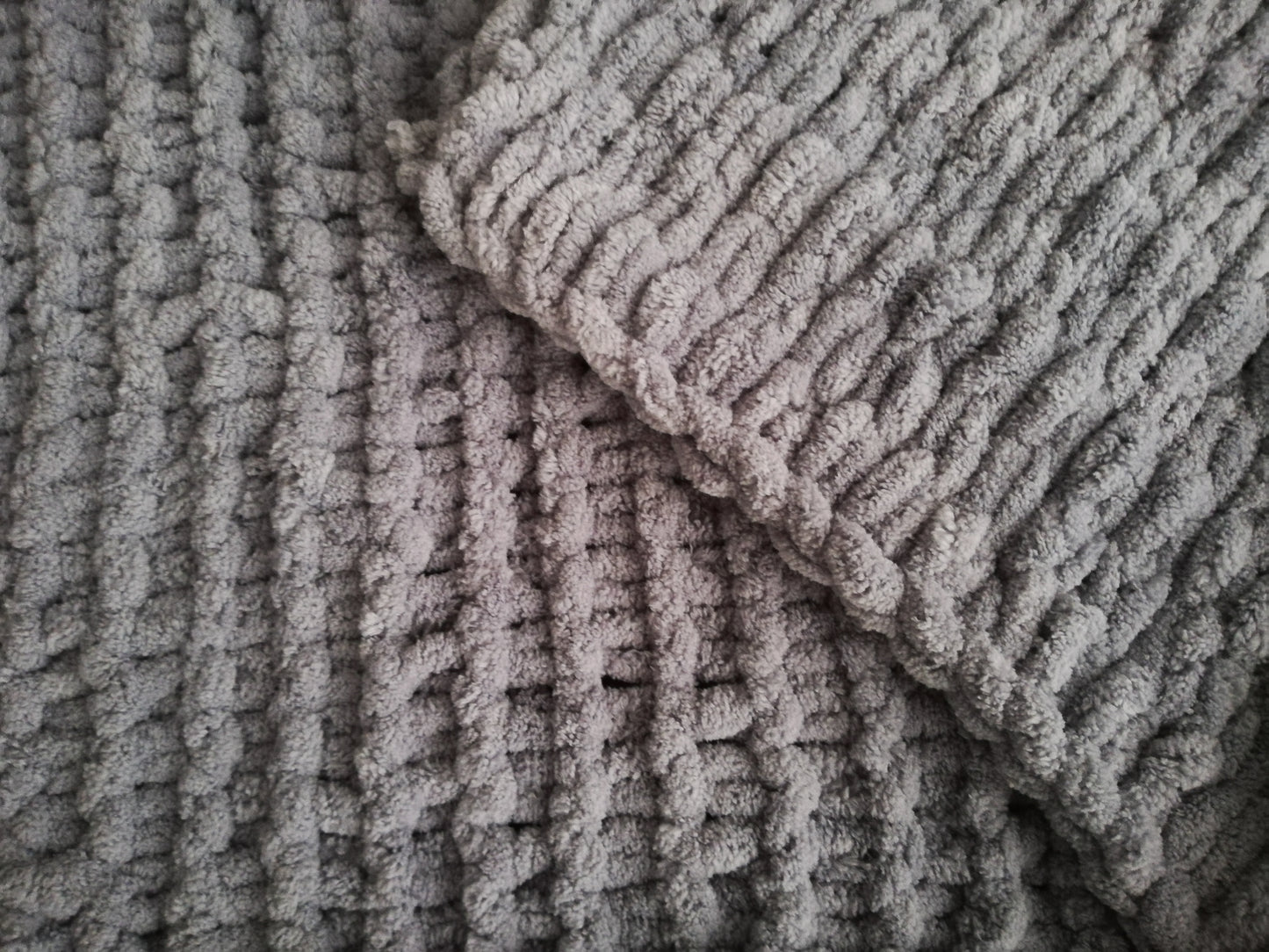 Throw blanket // handknit by mum // soft luxury Chenille yarn //LIMITED EDITION//