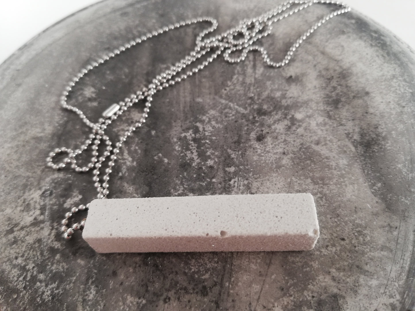 Jesmonite tube/rectangle on a ball chain //marble finish//