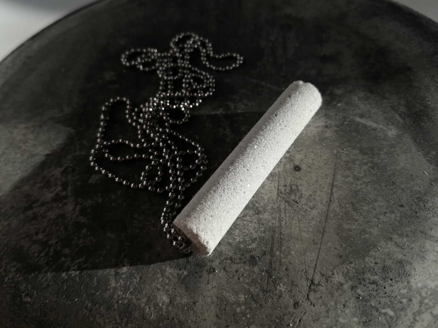 Jesmonite tube/rectangle on a ball chain //marble finish//