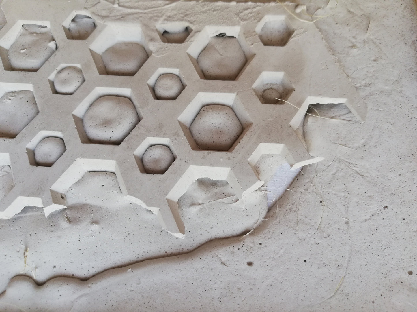 ORIGINAL small abstract sculpture painting //Cells//