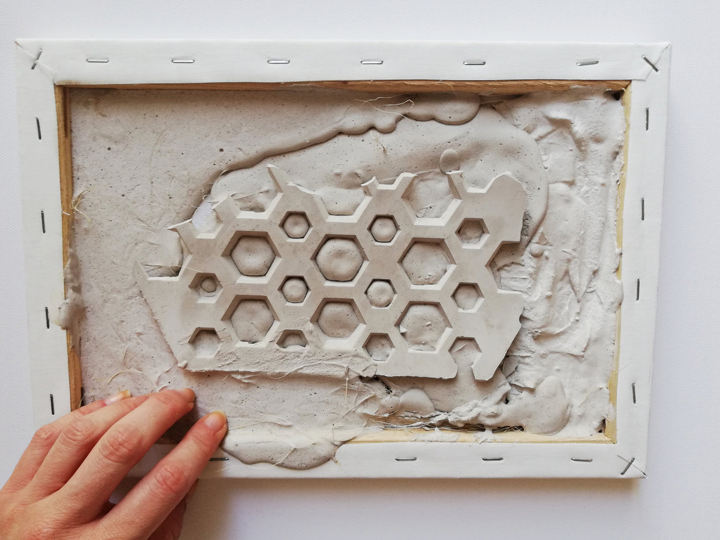 ORIGINAL small abstract sculpture painting //Cells//