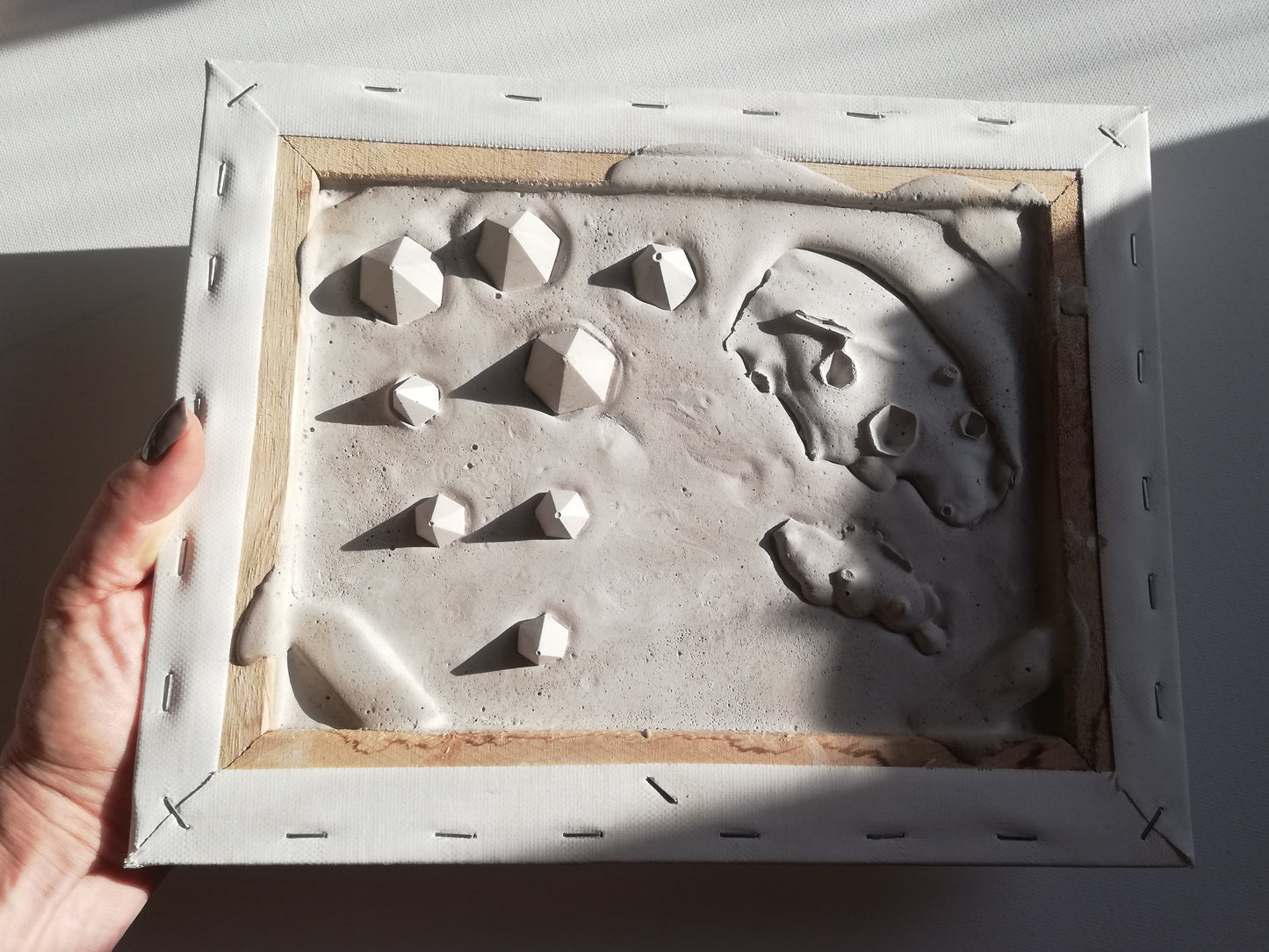ORIGINAL small abstract sculpture painting //Duality//