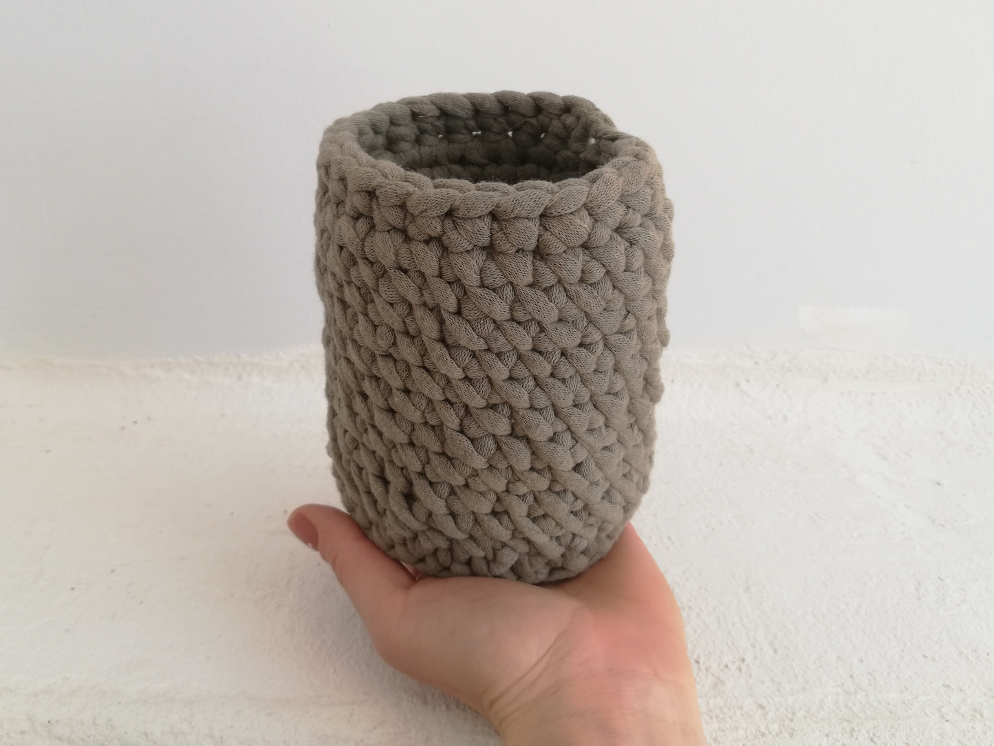 Crochet cotton basket small // sage green //LIMITED EDITION//