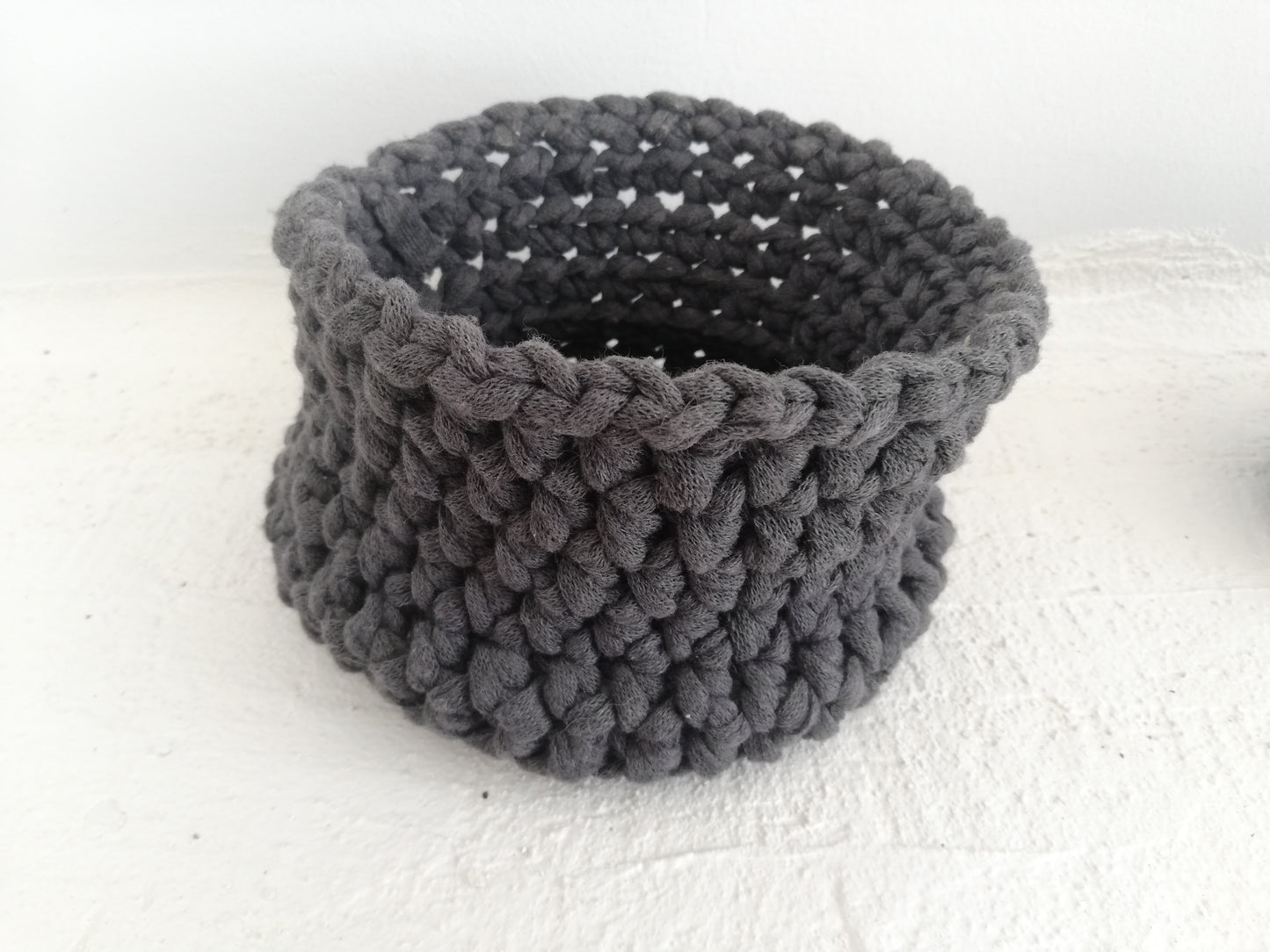 Crochet cotton baskets // gray cotton cord // set of 2 //LIMITED EDITION//