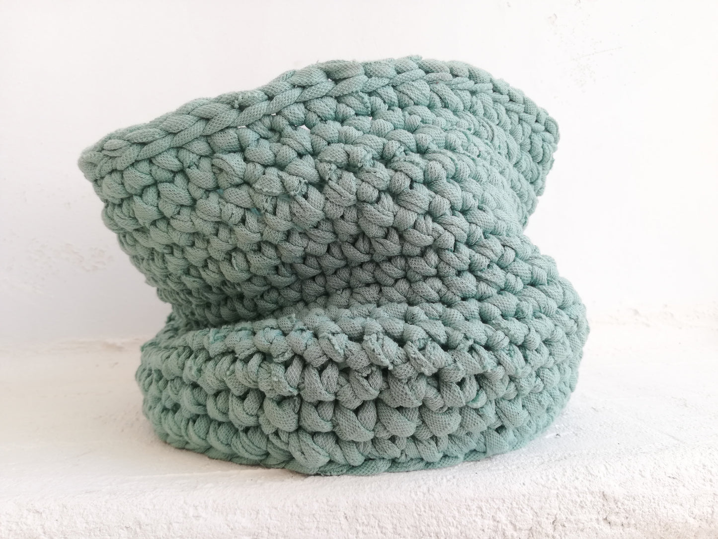 Crochet cotton basket // medium // mint green //LIMITED EDITION//