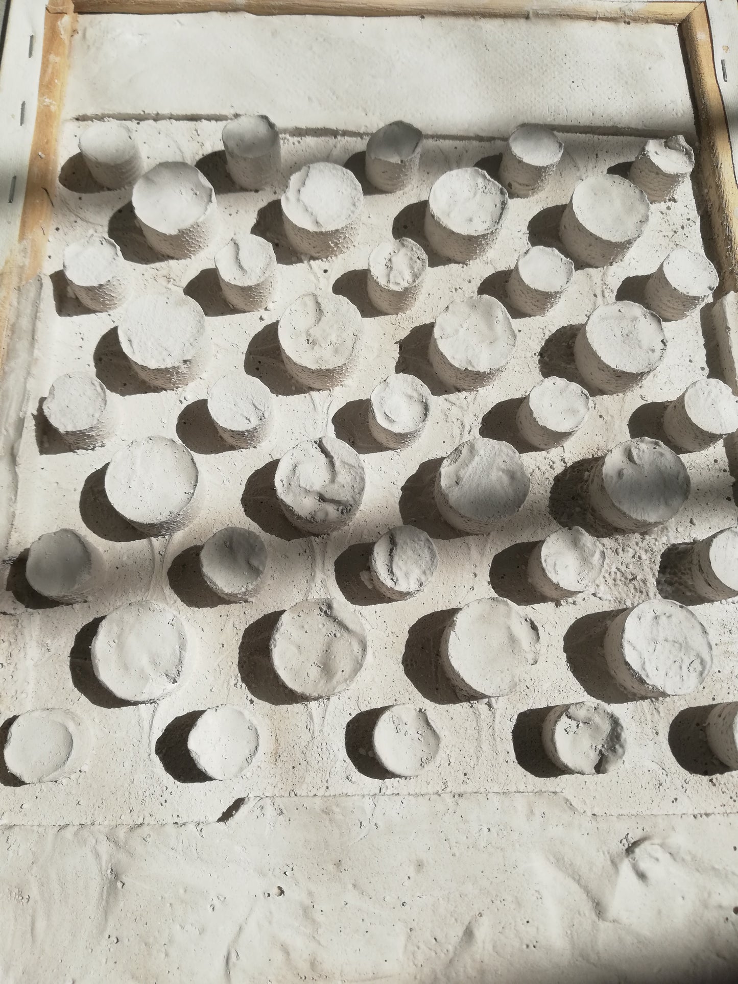 ORIGINAL small abstract sculpture painting //Circles//