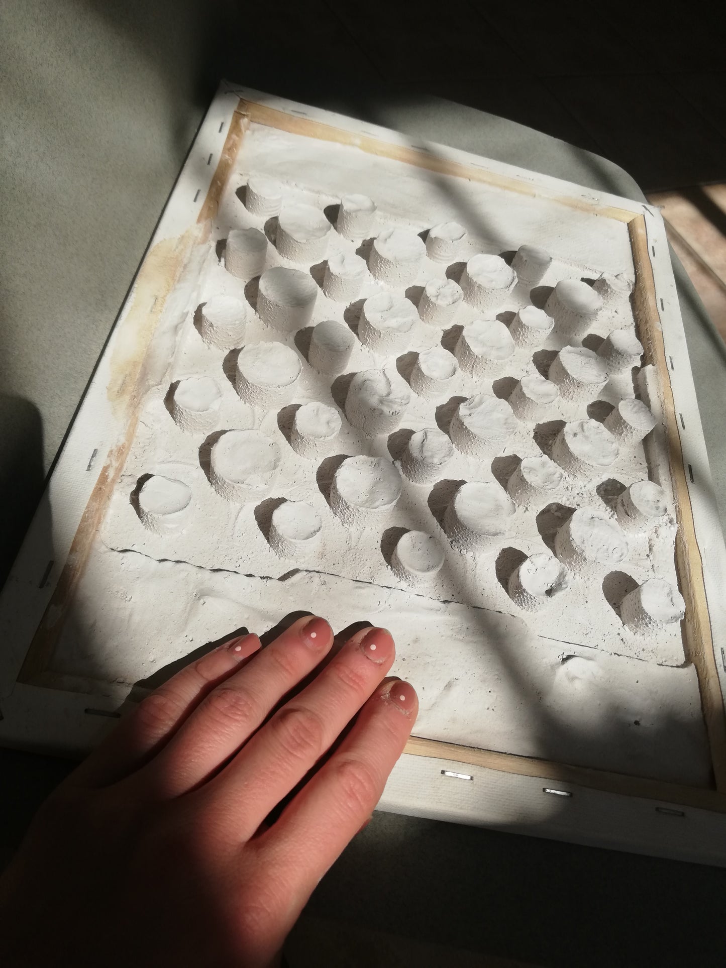 ORIGINAL small abstract sculpture painting //Circles//