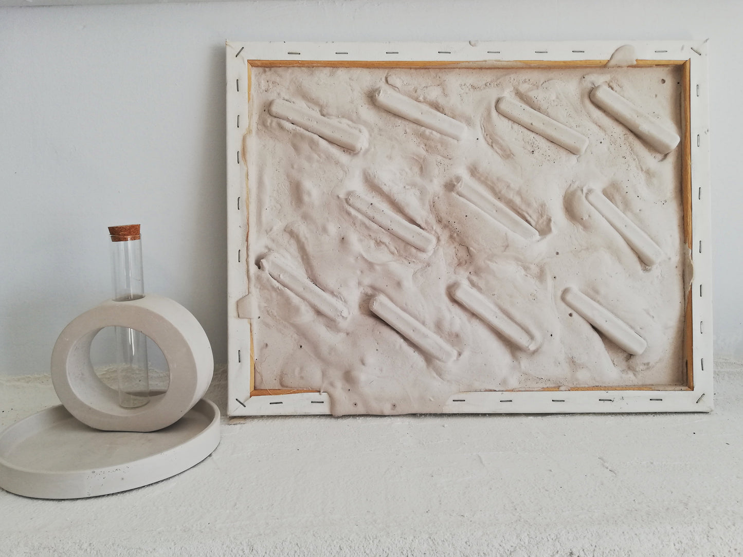 ORIGINAL small abstract sculpture painting //sticks//