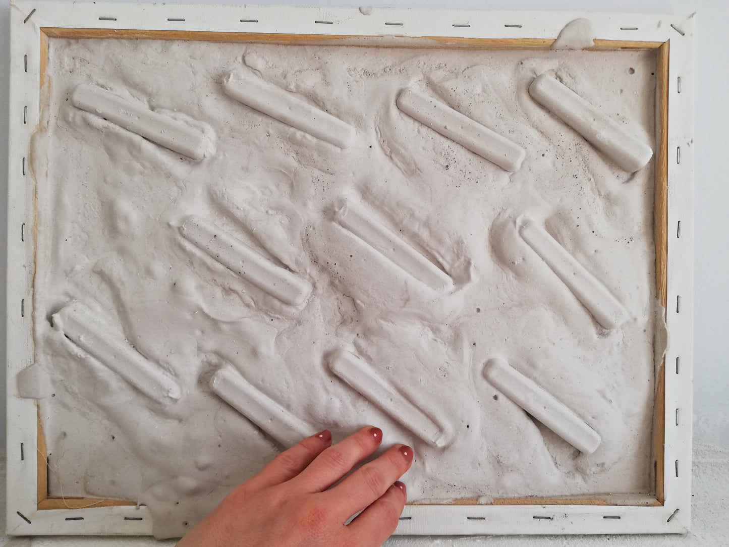 ORIGINAL small abstract sculpture painting //sticks//