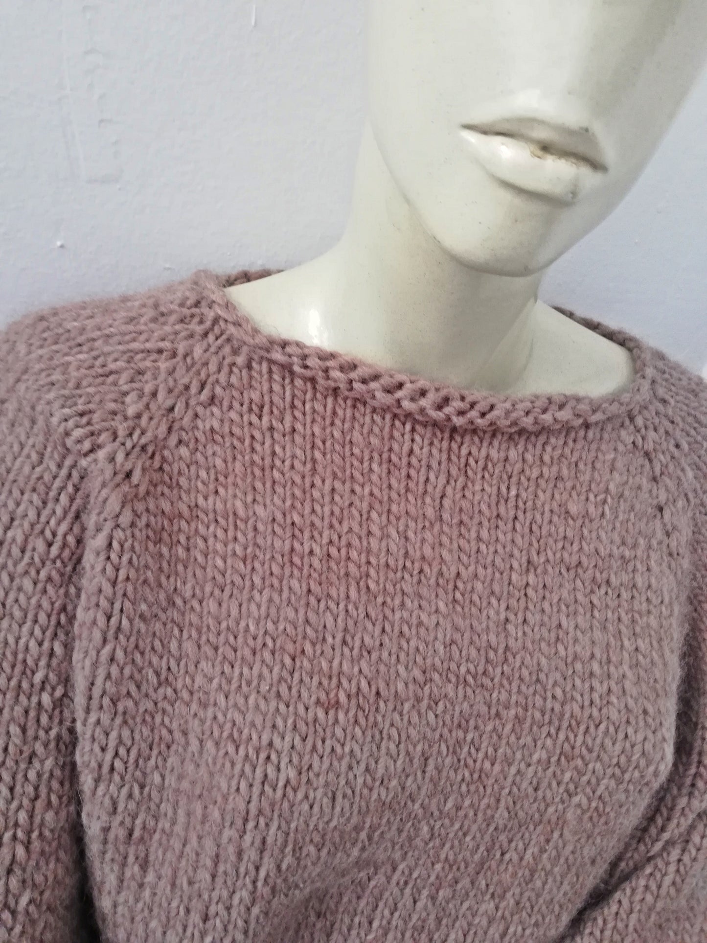 Hand knit CHUNKY sweater // made by MUM // Limited edition // different colour sleeves