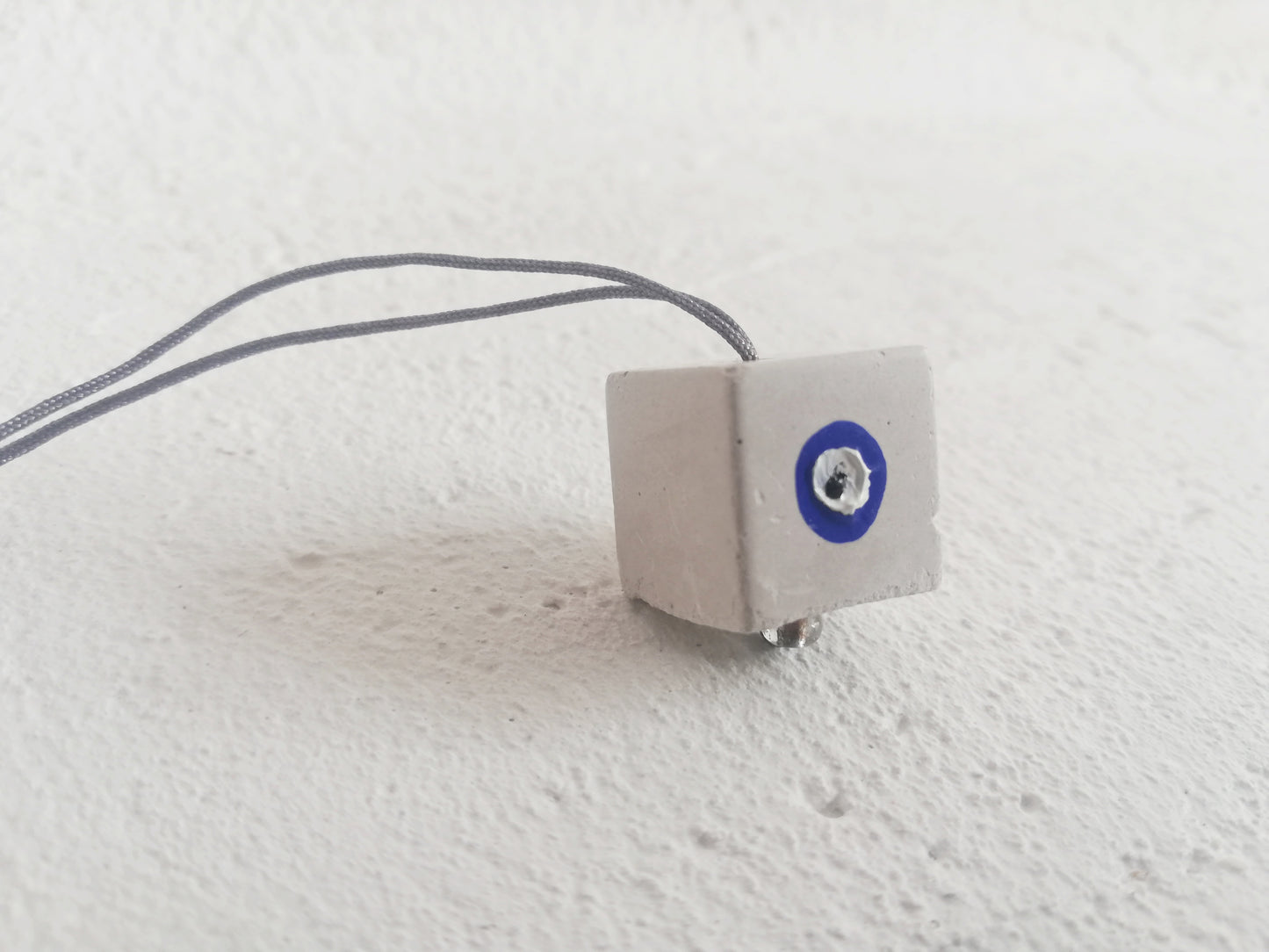 Cube necklace Evil eye // plaster gypsum //LIMITED EDITION//