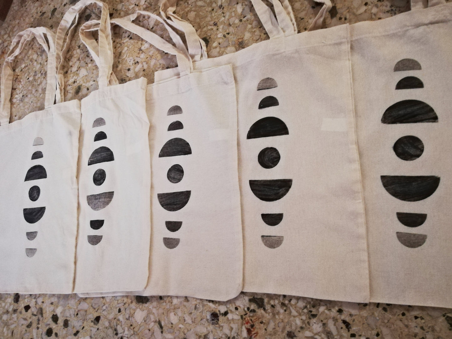 Tote bag // HANDMADE BLOCK PRINT moon