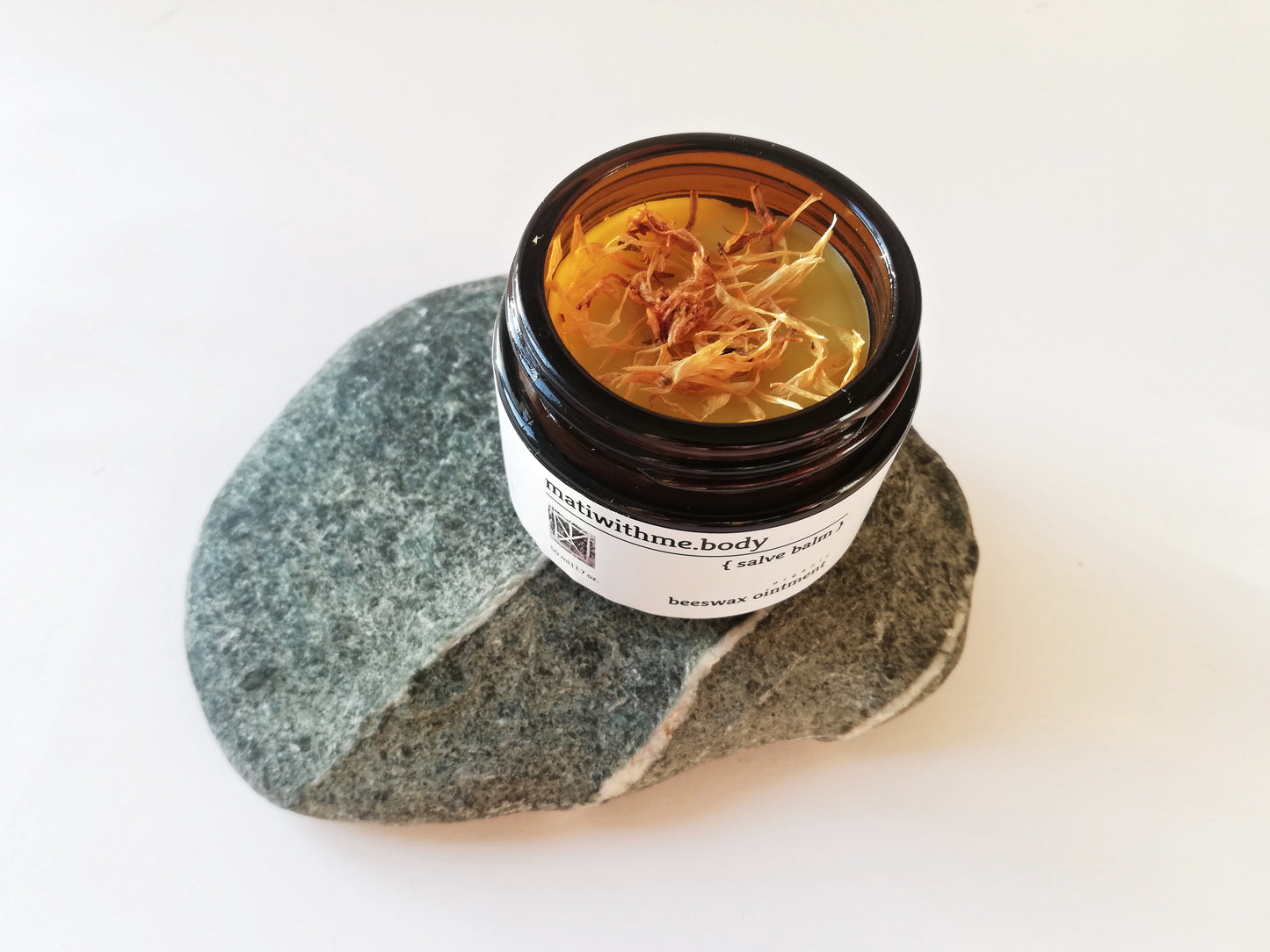 Beeswax balm //calendula infused flowers salve//