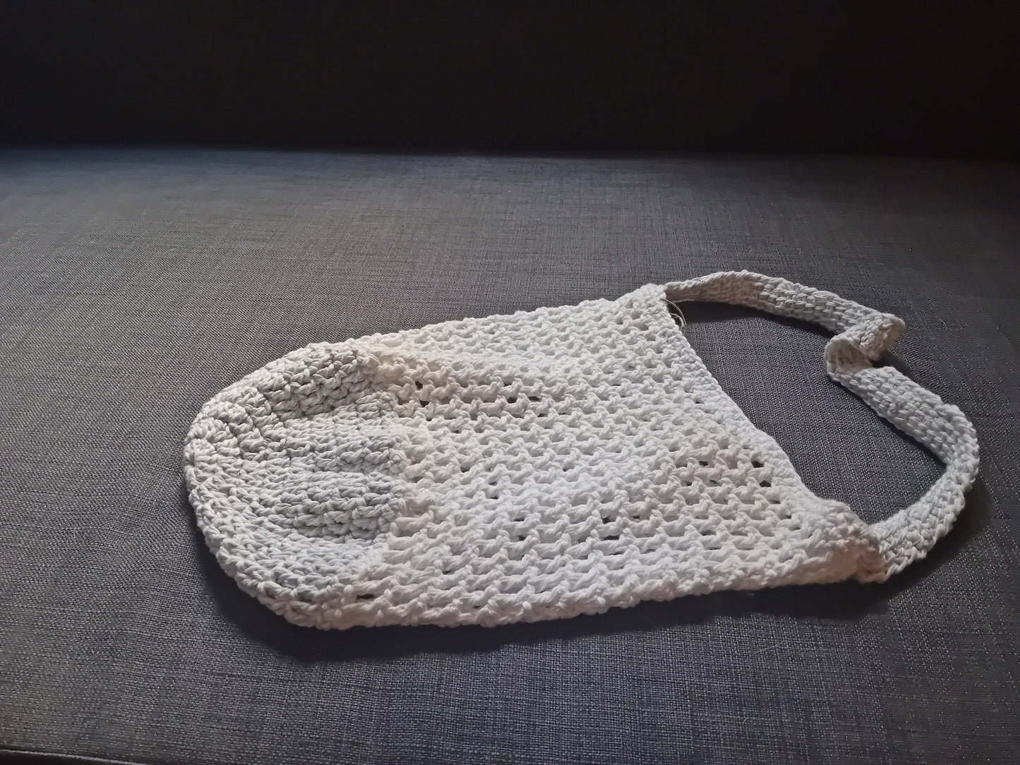 hand knitted tote bag // 100% cotton