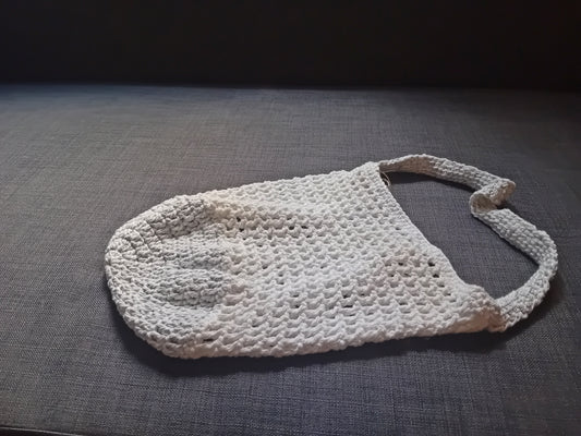 hand knitted tote bag // 100% cotton