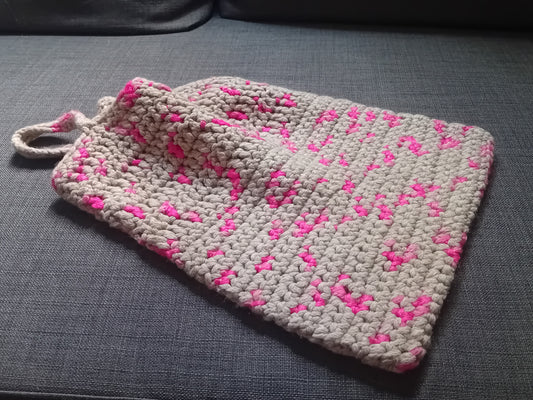 Hand knitted tote bag // soft wool blend