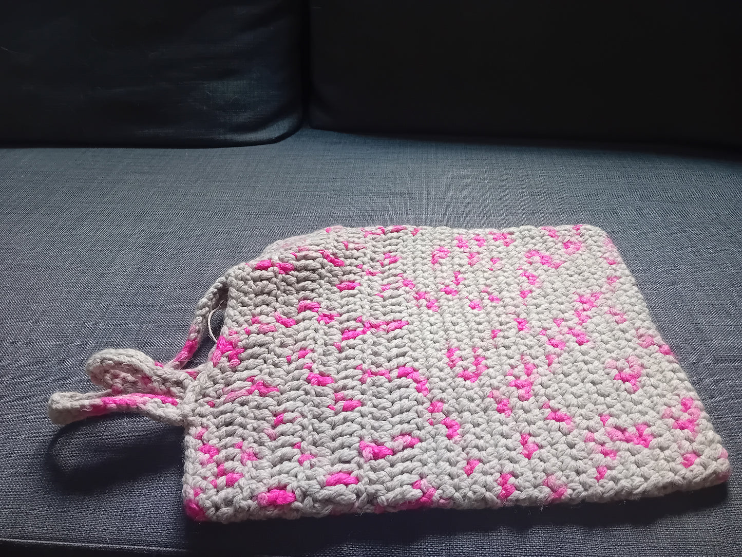 Hand knitted tote bag // soft wool blend