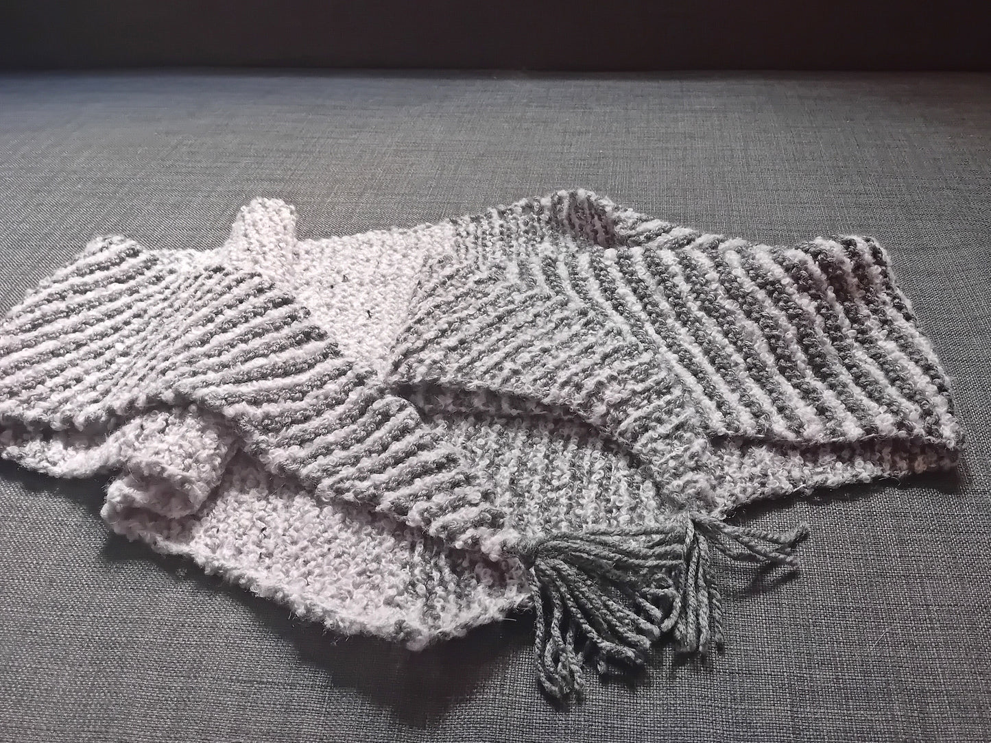 Luxury wool boucle scarf // triangle shawl // LIMITED EDITION