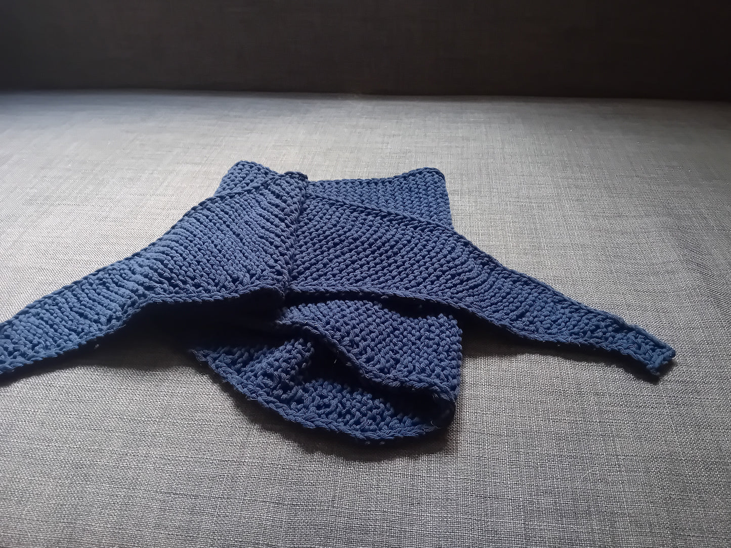 Cotton blue scarf // triangle shawl // LIMITED EDITION