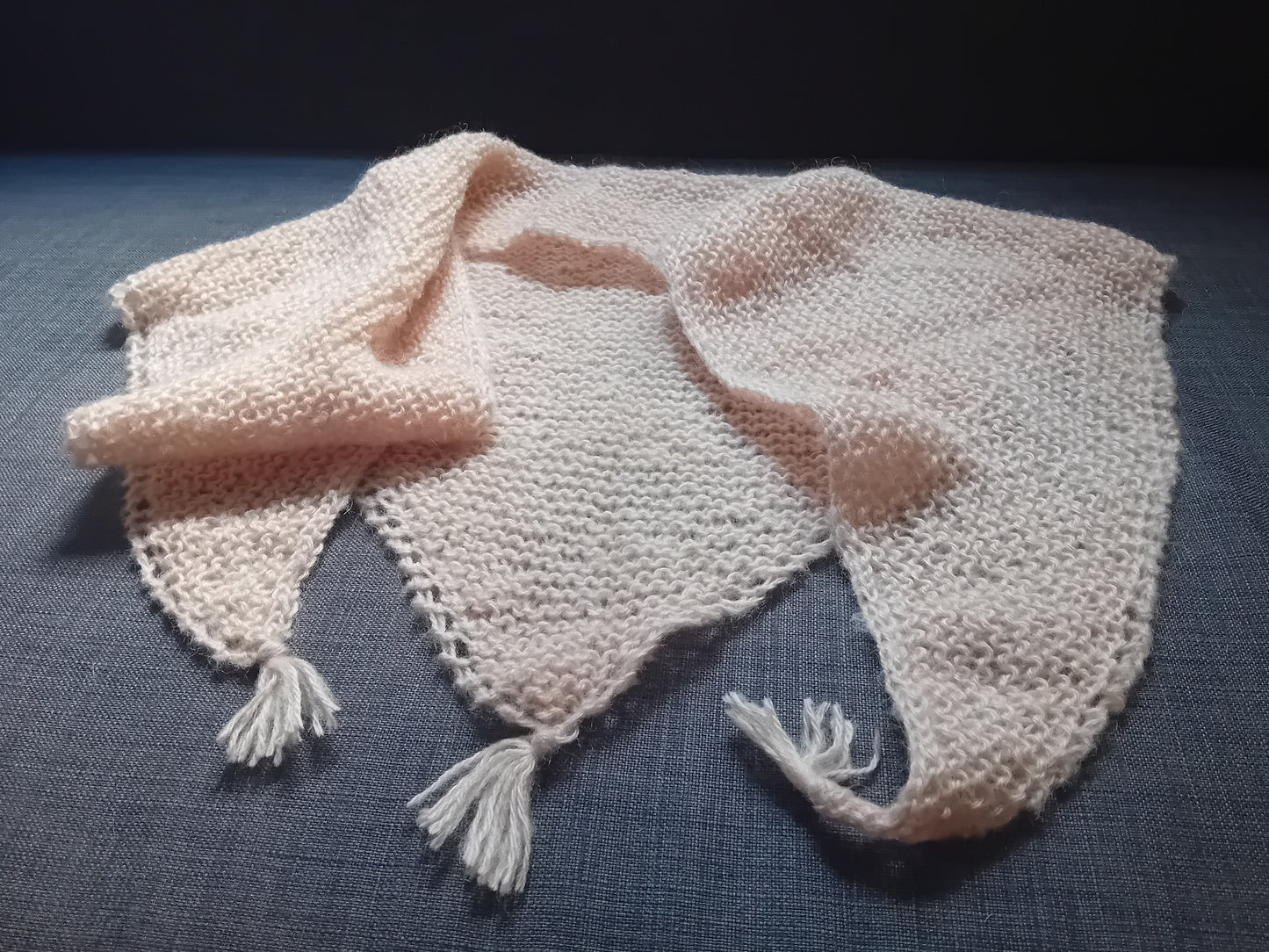 Woolen beige scarf // triangle wrap // LIMITED EDITION