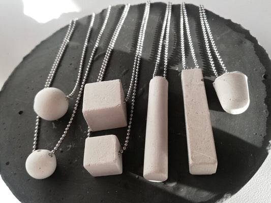 Concrete pendant // ball chain //