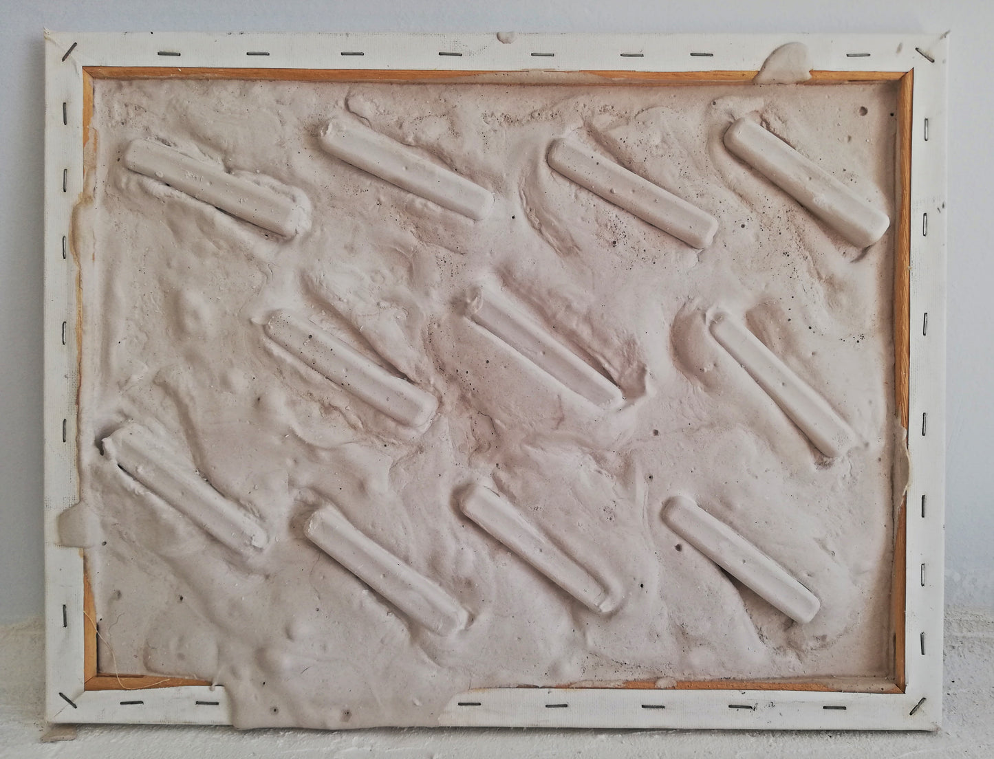 ORIGINAL small abstract sculpture painting //sticks//
