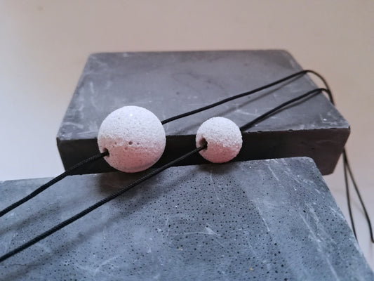 Jesmonite sphere necklace on a cord //marble finish//