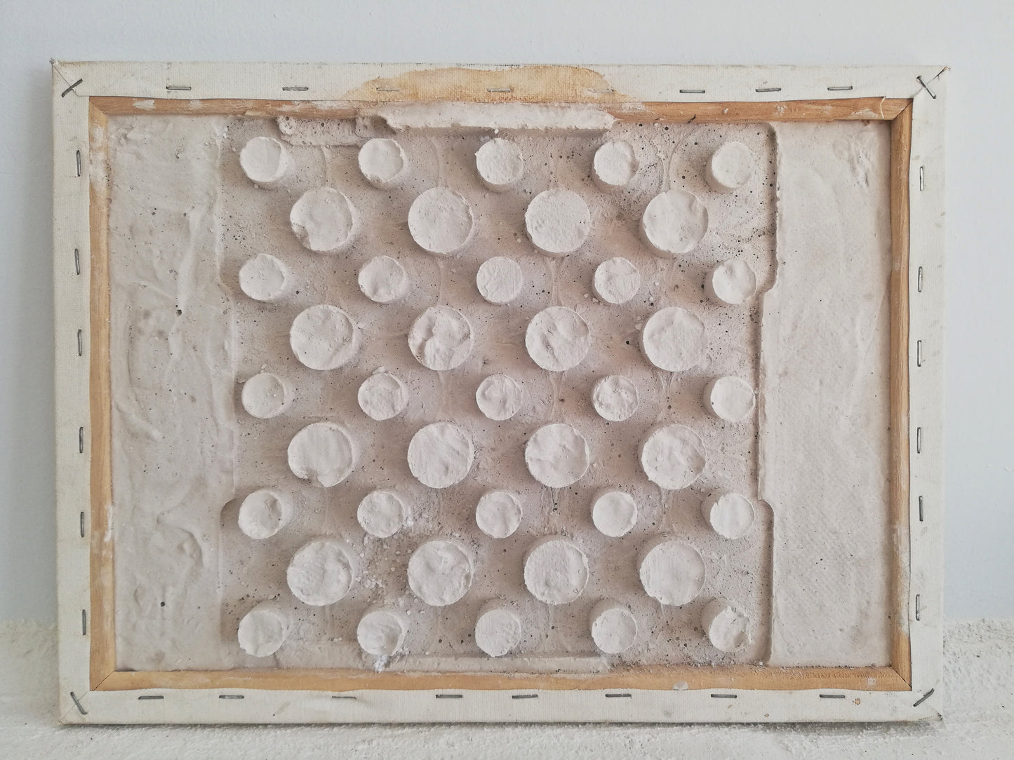 ORIGINAL small abstract sculpture painting //Circles//