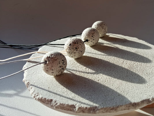 Jesmonite sphere necklace on a cord //granite finish//