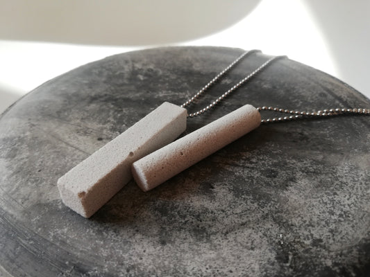 Jesmonite tube/rectangle on a ball chain //marble finish//
