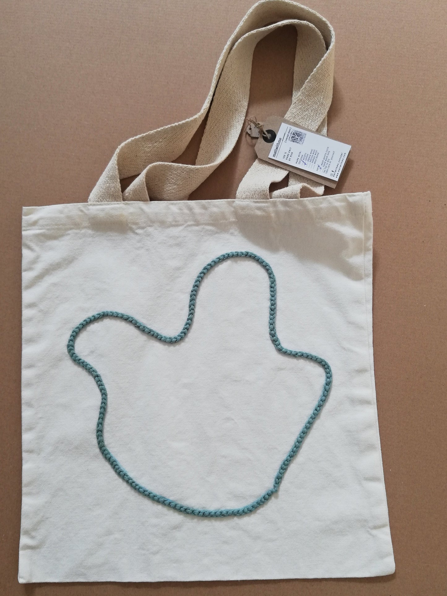 Cotton tote bag // cotton crochet yarn made by mum // irregular shapes // LIMITED EDITION