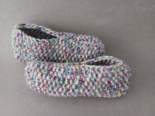 colorful woolen crochet slippers // handknit by mum LIMITED EDITION