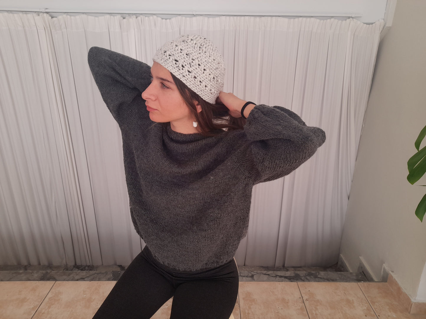 Woolen hand knit hat // wool blend // handmade by mum // LIMITED EDITION