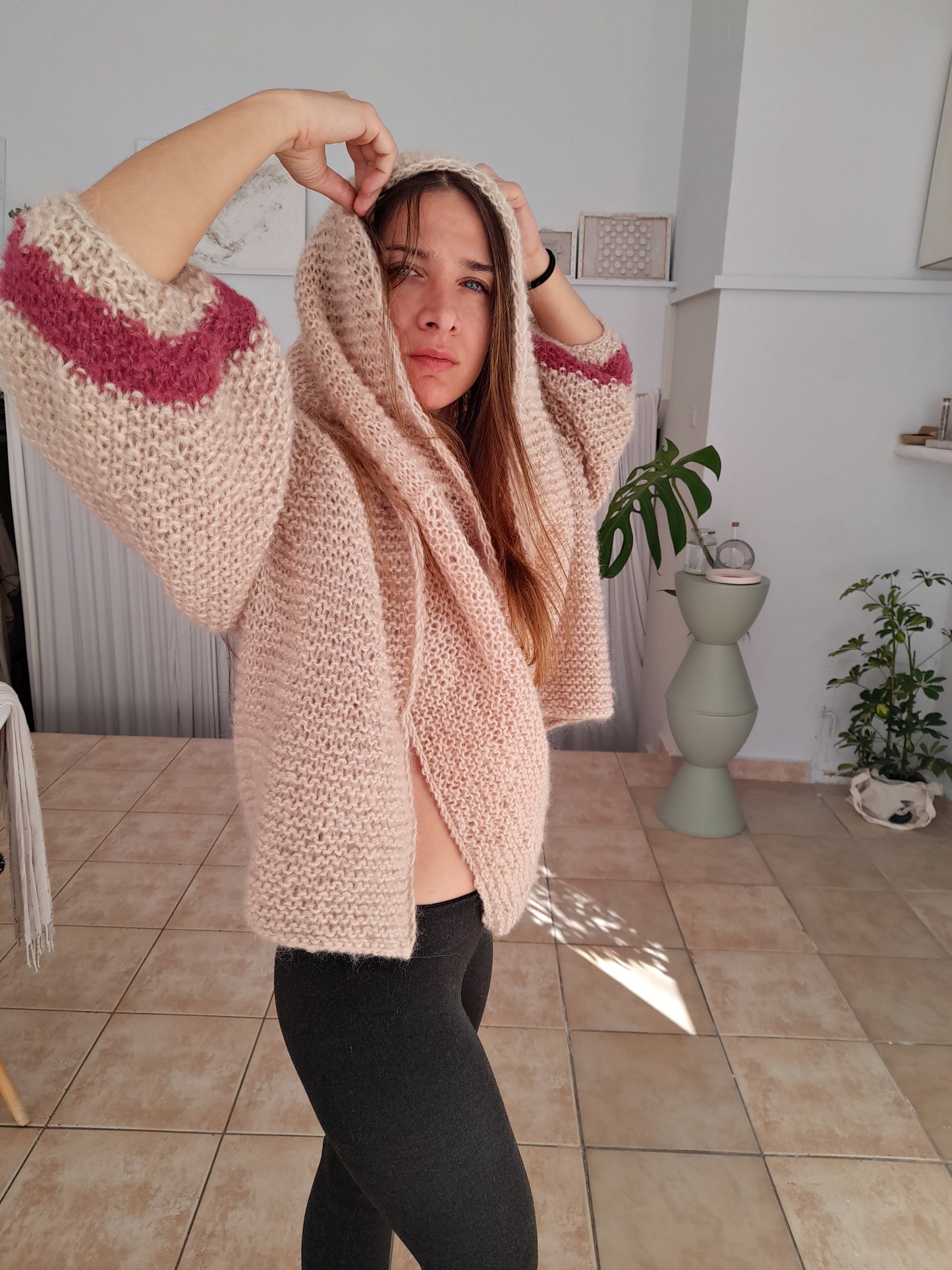 ALPACA KID SILK + MOHAIR blend yarn // Double yarn luxury cardigan // hand knit by mum // limited edition