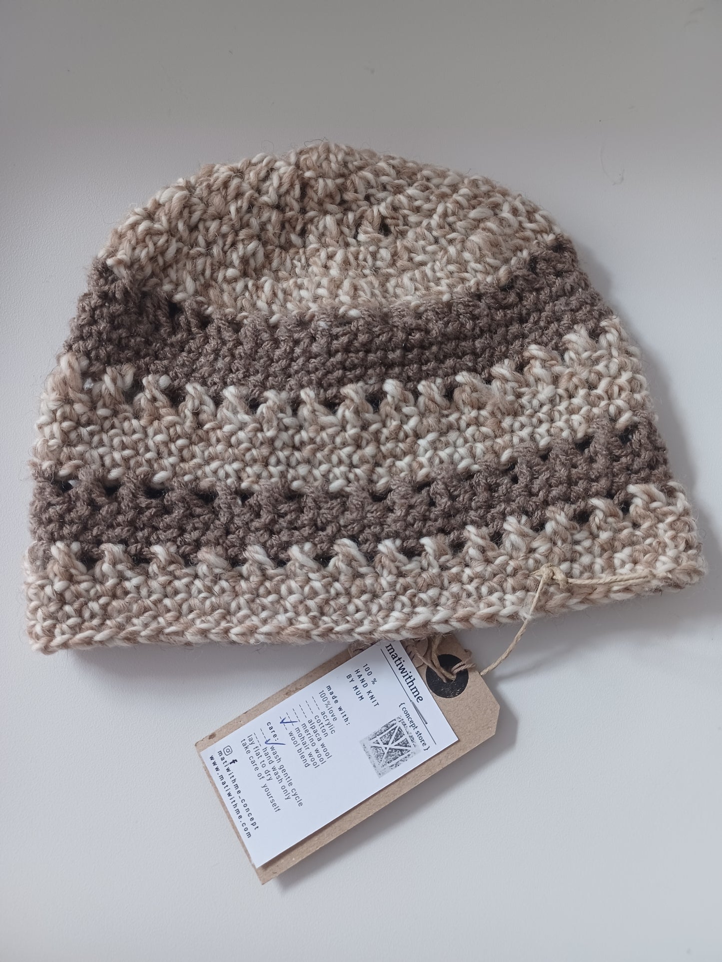 Luxury wool hand knit hat // pure wool // handmade by mum // Limited edition