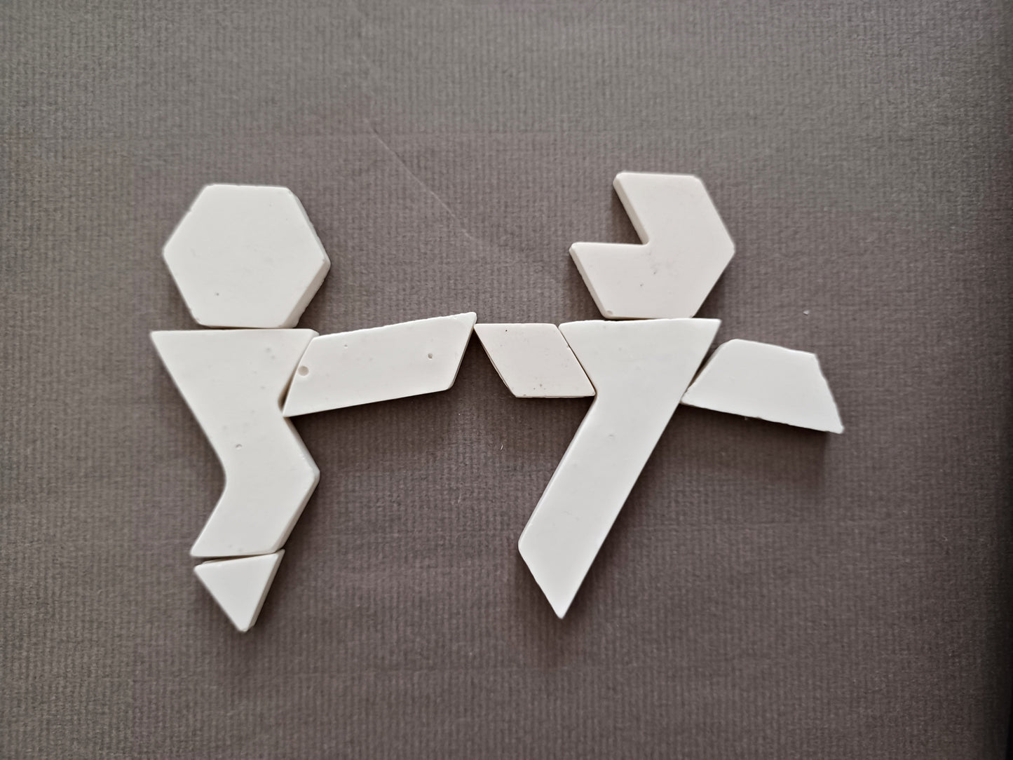 LOVE Tangram puzzle // with ten love pictures // for romantic nigts // Jesmonite resin cast